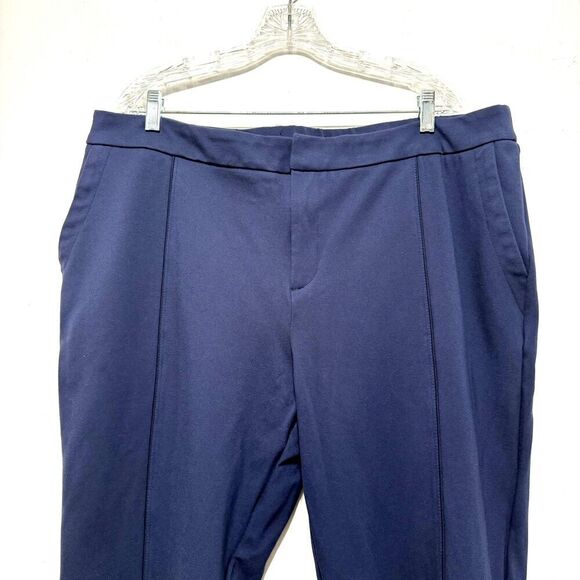 Eloquii Pants Navy Blue Stretch Work Career Tapered Leg High Rise Womens sz 22 - Picture 2 of 7